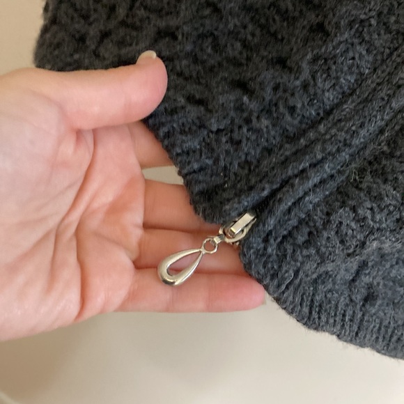 Blarney Woolen Mills Sweater Womens Small Gray Merino Wool Long Hooded Cardigan - Picture 7 of 15